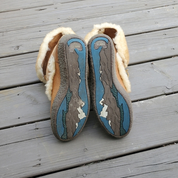 Born Nome Camel Honey Tan Suede Leather Shearling Rancher Eskimo Boho Boots 10 - Picture 6 of 9